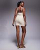 ASOS DESIGN ASOS DESIGN halter neck mini dress with star trim detail and drape in beige-Neutral - 4