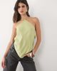 ASOS DESIGN ASOS DESIGN halter neck scarf top in olive green - 1
