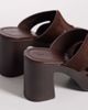 ASOS DESIGN ASOS DESIGN Hamlet cut out detailing platform heeled mules in chocolate suedette-Brown - 3