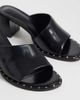 ASOS DESIGN ASOS DESIGN Hammer premium leather asymmetric mid heeled mules in black - 2