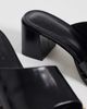 ASOS DESIGN ASOS DESIGN Hammer premium leather asymmetric mid heeled mules in black - 3