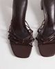 ASOS DESIGN ASOS DESIGN Hana strappy knotted block heeled mules in chocolate-Brown - 2