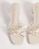 ASOS DESIGN ASOS DESIGN Hana strappy knotted block heeled mules in natural linen-White - 1