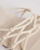 ASOS DESIGN ASOS DESIGN Hana strappy knotted block heeled mules in natural linen-White - 3