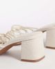 ASOS DESIGN ASOS DESIGN Hana strappy knotted block heeled mules in natural linen-White - 4