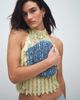 ASOS DESIGN ASOS DESIGN hand crochet straw frame clutch bag with detachable crossbody strap in blue - 1