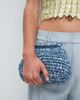 ASOS DESIGN ASOS DESIGN hand crochet straw frame clutch bag with detachable crossbody strap in blue - 3