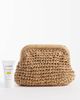 ASOS DESIGN ASOS DESIGN hand crochet straw frame clutch purse with detachable crossbody strap in natural-Neutral - 2