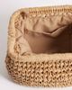 ASOS DESIGN ASOS DESIGN hand crochet straw frame clutch purse with detachable crossbody strap in natural-Neutral - 3