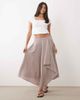 ASOS DESIGN ASOS DESIGN hanky hem maxi skirt in brown plaid-Multi - 1