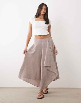 ASOS DESIGN ASOS DESIGN hanky hem maxi skirt in brown plaid-Multi