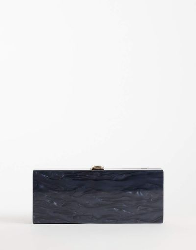 ASOS DESIGN ASOS DESIGN hard case clutch in gray marble-Silver