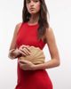 ASOS DESIGN ASOS DESIGN hardbox shell straw clutch purse with chain cross body strap in natural-Neutral - 3