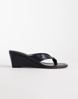ASOS DESIGN ASOS DESIGN Harlow flip flop wedge sandals in black