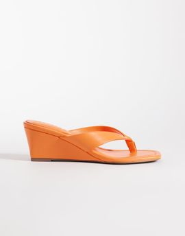 ASOS DESIGN ASOS DESIGN Harlow flip flop wedge sandals in orange