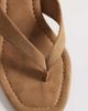 ASOS DESIGN ASOS DESIGN Harlow flip flop wedge sandals in taupe suedette-Neutral - 4