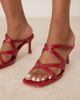 ASOS DESIGN ASOS DESIGN Harriet mid heel mules in dark red - 4