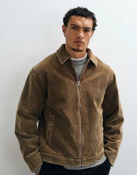 ASOS DESIGN ASOS DESIGN Harrington jacket in tan corduroy-Brown