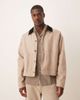 ASOS DESIGN ASOS DESIGN Harrington jacket with cord collar in washed stone-Neutral - 1