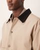 ASOS DESIGN ASOS DESIGN Harrington jacket with cord collar in washed stone-Neutral - 2