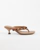 ASOS DESIGN ASOS DESIGN Havana beaded kitten heel flip flops in beige-Neutral - 1