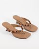 ASOS DESIGN ASOS DESIGN Havana beaded kitten heel flip flops in beige-Neutral - 3