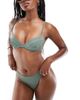 ASOS DESIGN ASOS DESIGN Hazel high leg hipster bikini bottom in khaki-Green - 1
