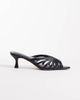 ASOS DESIGN ASOS DESIGN Healing strappy peep toe mid heel mules in black - 1