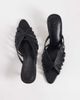 ASOS DESIGN ASOS DESIGN Healing strappy peep toe mid heel mules in black - 2