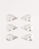 ASOS DESIGN ASOS DESIGN heart shaped silver snap clips pack of 6 - 1