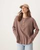 ASOS DESIGN ASOS DESIGN heavy waffle knit long sleeve henley top in washed brown - 4