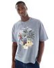 ASOS DESIGN ASOS DESIGN heavyweight boxy oversized T-shirt in light washed gray with high summer graphic - 1
