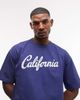 ASOS DESIGN ASOS DESIGN heavyweight boxy oversized T-shirt with California embroidery in navy wash - 3