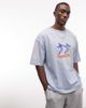 ASOS DESIGN ASOS DESIGN heavyweight boxy oversized T-shirt with dancer graphic in blue wash - 1