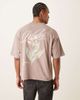 ASOS DESIGN ASOS DESIGN heavyweight boxy oversized T-shirt with floral graphic in washed brown - 1