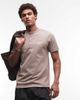 ASOS DESIGN ASOS DESIGN heavyweight henley t-shirt with text graphic in brown wash - 3