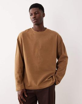ASOS DESIGN ASOS DESIGN heavyweight oversized long sleeve T-shirt in brown