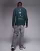 ASOS DESIGN ASOS DESIGN heavyweight oversized long sleeve T-shirt with celestial spine graphic in washed green - 2