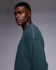 ASOS DESIGN ASOS DESIGN heavyweight oversized long sleeve T-shirt with celestial spine graphic in washed green - 4