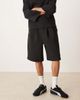 ASOS DESIGN ASOS DESIGN heavyweight oversized longer length shorts in scuba-style fabric in black - 2