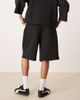 ASOS DESIGN ASOS DESIGN heavyweight oversized longer length shorts in scuba-style fabric in black - 4