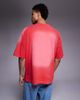 ASOS DESIGN ASOS DESIGN heavyweight oversized spray wash tee with twill appliqué graphic-Red - 3