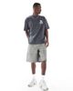 ASOS DESIGN ASOS DESIGN heavyweight oversized T-shirt in washed black with floral text graphic - 4