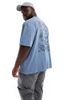 ASOS DESIGN ASOS DESIGN heavyweight oversized t-shirt in washed blue with back print - 2