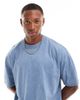 ASOS DESIGN ASOS DESIGN heavyweight oversized t-shirt in washed blue with back print - 3