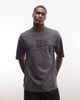 ASOS DESIGN ASOS DESIGN heavyweight oversized T-shirt with floral graphic in washed charcoal-Gray - 3