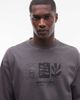 ASOS DESIGN ASOS DESIGN heavyweight oversized T-shirt with floral graphic in washed charcoal-Gray - 4
