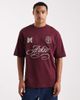 ASOS DESIGN ASOS DESIGN heavyweight oversized T-shirt with sports embroidery in burgundy soft touch-Red - 1