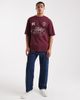 ASOS DESIGN ASOS DESIGN heavyweight oversized T-shirt with sports embroidery in burgundy soft touch-Red - 2