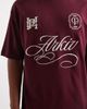 ASOS DESIGN ASOS DESIGN heavyweight oversized T-shirt with sports embroidery in burgundy soft touch-Red - 4